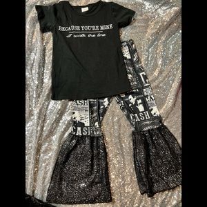 Because You’re Mine I Walk The Line | Outfit | Black Sequin Bellbottom